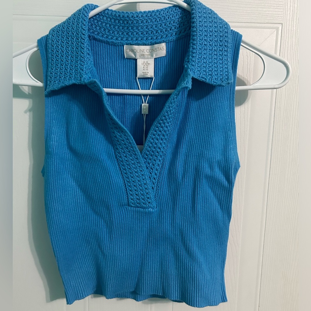 Blue Caroline Constas ribbed tank top
